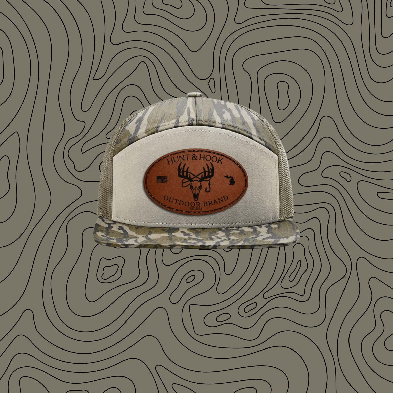 Hunt & Hook 7 Panel Logo Hat