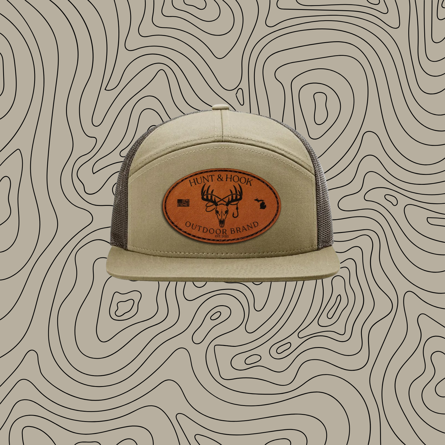 Hunt & Hook 7 Panel Logo Hat